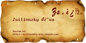 Zsilinszky Éva névjegykártya