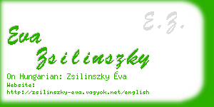 eva zsilinszky business card